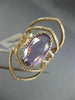 ESTATE EXTRA LARGE 5.0CT DIAMOND & AAA AMETHYST 14KT WHITE GOLD OVAL FLOWER RING