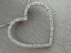 ESTATE .28CT DIAMOND 14K WHITE GOLD 3D OPEN HEART ETERNITY LOVE PENDANT W/ CHAIN