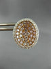 LARGE 2.16CT WHITE & PINK DIAMOND 18KT WHITE & ROSE GOLD OVAL HALO STUD EARRINGS