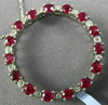 ESTATE LARGE 2.33CT DIAMOND & AAA RUBY 14KT WHITE GOLD 3D CIRCLE OF LIFE PENDANT