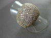 ESTATE EXTRA LARGE 3.83CT DIAMOND 14KT ROSE GOLD MULTI ROW PAVE RING BEAUTIFUL!