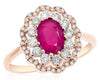 ESTATE 1.52CT DIAMOND & AAA RUBY 14KT ROSE GOLD 3D ROUND OVAL FUN RING