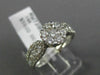 ESTATE 1.32CT DIAMOND 14KT WHITE GOLD 3D CLUSTER FLOWER ENGAGEMENT PROMISE RING