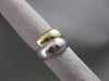 ANTIQUE FANCY 17MM WIDE 14KT WHITE YELLOW GOLD LOVE COCKTAIL RING BAND #19270