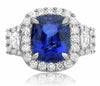 EGL CERTIFIED LARGE 6CT DIAMOND & AAA SAPPHIRE PLATINUM 3 STONE ENGAGEMENT RING