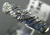 ANTIQUE .36CT DIAMOND 18K WHITE GOLD 3D FILIGREE ETERNITY ANNIVERSARY RING #6192