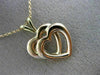 ESTATE 14KT YELLOW & ROSE GOLD CLASSIC DOUBLE HEART LOVE FLOATING PENDANT #25603