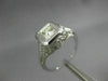 ANTIQUE .22CT DIAMOND 18KT WHITE GOLD 3D SOLITAIRE SQUARE ENGAGEMENT RING #26655