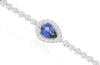 2.25CT DIAMOND & AAA TANZANITE 14K WHITE GOLD PEAR SHAPE & ROUND TENNIS BRACELET
