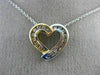 ESTATE .36CT DIAMOND 14KT TWO TONE GOLD 3D HEART CHANNEL FLOATING PENDANT 18857