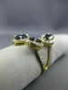 ESTATE LARGE 3.12CT DIAMOND & AAA SAPPHIRE 14K YELLOW GOLD 3D OVAL HALO FUN RING