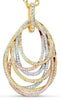 ESTATE LARGE .90CT DIAMOND 18KT TRI COLOR GOLD 3D TEAR DROP INTERTWINING PENDANT
