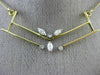 ANTIQUE .40CT DIAMOND 18K WHITE & YELLOW GOLD 3D V SHAPE FLOATING NECKLACE #3635