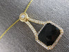 LARGE 7.39CT DIAMOND & AAA SMOKY TOPAZ 14KT YELLOW GOLD CUSHION & ROUND PENDANT
