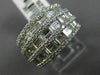 ESTATE LARGE 2.67CT DIAMOND 18K WHITE GOLD 3D MULTI ROW WEDDING ANNIVERSARY RING