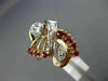 ANTIQUE LARGE 1.65CT OLD MINE DIAMOND & RUBY 14K ROSE & WHITE GOLD 3D RING #1967