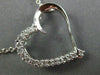 ESTATE .27CT DIAMOND 14K WHITE GOLD 3D SEMI ETERNITY HEART LOVE PENDANT W/ CHAIN