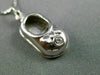 ESTATE .03 DIAMOND 14KT WHITE GOLD HANDCRAFTED BOW BABY GIRL SHOE PENDANT #21949