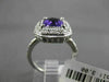 ESTATE LARGE 4.96CTW DIAMOND & AAA AMETHYST 14KT WHITE GOLD 3D HALO FUN RING