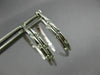 ESTATE .20CT DIAMOND 14KT WHITE GOLD 3D TWO ROW ETOILE OVAL HOOP EARRINGS