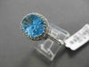 ESTATE 7.33CTW DIAMOND & AAA BLUE TOPAZ 14K WHITE GOLD FILIGREE HALO OVAL RING