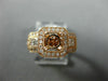 ESTATE WIDE .68CT DIAMOND 14KT ROSE GOLD SQUARE HALO SEMI MOUNT ENGAGEMENT RING