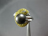 2.07CT DIAMOND & YELLOW SAPPHIRE & TAHITIAN PEARL 14KT WHITE GOLD DOLPHIN RING