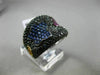 ESTATE 2.85CT BLACK DIAMOND & AAA MULTI COLOR SAPPHIRE 18KT GOLD BUTTERFLY RING