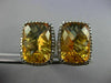ESTATE LARGE 14.21CT DIAMOND & CITRINE 14KT BLACK GOLD 3D HALO FILIGREE EARRINGS