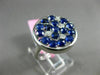 ESTATE WIDE 2.10CT DIAMOND & AAA SAPPHIRE 14K WHITE GOLD 3D CIRCULAR ETOILE RING