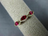 ESTATE .71CT DIAMOND & AAA RUBY 14K YELLOW GOLD 3D HALO WEDDING ANNIVERSARY RING