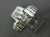 ESTATE WIDE 1.35CT MARQUISE & BAGUETTE DIAMOND 14K WHITE GOLD 3D ENGAGEMENT RING