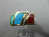 ESTATE WIDE .07CT DIAMOND & MULTI COLOR QUARTZ 14KT WHITE GOLD MULTI SHAPE RING