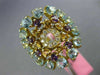 ESTATE LARGE 2.13CT DIAMOND & AAA MULTI GEM 14K YELLOW GOLD CIRCULAR FLOWER RING