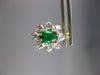 LARGE 3.5CT CUBIC ZIRCONA & AAA SYNTHETIC EMERALD 14K YELLOW GOLD EARRINGS 27401