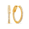 .47CT DIAMOND 14KT YELLOW GOLD 3D ROUND CLASSIC INSIDE OUT HOOP HANGING EARRINGS