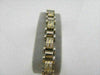 ESTATE WIDE 14K TWO TONE PRINCESS CUT DIAMOND BRACELET