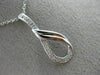 ESTATE .03CT DIAMOND 14KT WHITE GOLD 3D LOVE KNOT SEMI INFINITY FLOATING PENDANT
