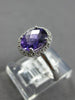 1.31CT DIAMOND & AAA AMETHYST 14KT WHITE GOLD OVAL & ROUND MULTI HEART LOVE RING