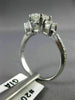 ESTATE GIA 1.66CT DIAMOND 14KT WHITE GOLD 3D OVAL 3 STONE ENGAGEMENT RING #20255