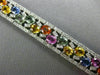 ESTATE WIDE 22.37CT DIAMOND & AAA MULTI COLOR SAPPHIRE 14KT WHITE GOLD BRACELET