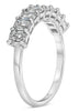 1.60CT DIAMOND 14KT WHITE GOLD EMERALD CUT 8 STONE SHARED PRONG ANNIVERSARY RING