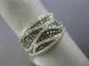 WIDE .82CT WHITE & CHOCOLATE FANCY DIAMOND 14KT YELLOW GOLD MULTI ROW WAVE RING