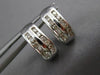 ESTATE .36CT ROUND CUT DIAMOND 14KT WHITE GOLD 3D TWO ROW HUGGIE EARRINGS #20610