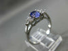 ESTATE 1.26CT DIAMOND & AAA OVAL TANZANITE 14K WHITE GOLD ENGAGEMENT RING #15096