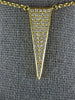 ESTATE LARGE .38CT DIAMOND 18KT YELLOW GOLD 3D ELONGATED TRIANGULAR FUN PENDANT