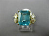 ESTATE LARGE 4.50CT DIAMOND & AAA BLUE APATITE 14KT YELLOW GOLD ENGAGEMENT RING