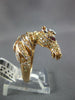LARGE .89CT DIAMOND & AAA RUBY 18KT WHITE & ROSE GOLD HANDCRAFTED HORSE FUN RING