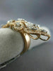 ESTATE EXTRA LARGE 1.39CT DIAMOND 14K ROSE GOLD 3D MULTI LEAF DOUBLE FINGER RING