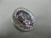 ESTATE EXTRA LARGE 8.42CT DIAMOND & AAA AMETHYST 14KT WHITE GOLD 3D OVAL RING